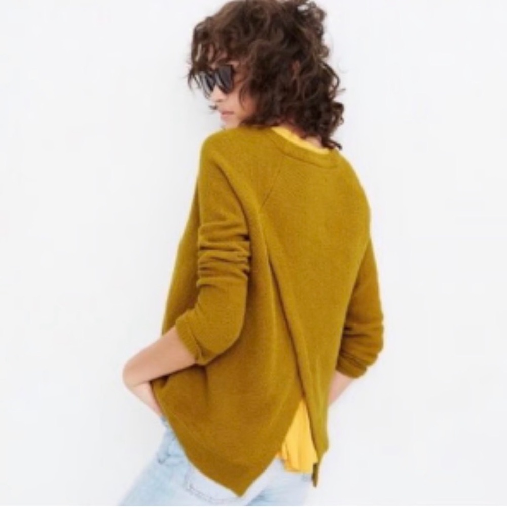 NWT Madewell Province Cross Back Knit Pullover Sweater in Savannah Moss Size XXS